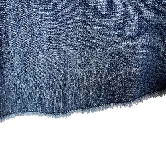 Free People Womens M Road Trip Getaway Flannel and Denim Button Down Shirt Plaid - Picture 5 of 10